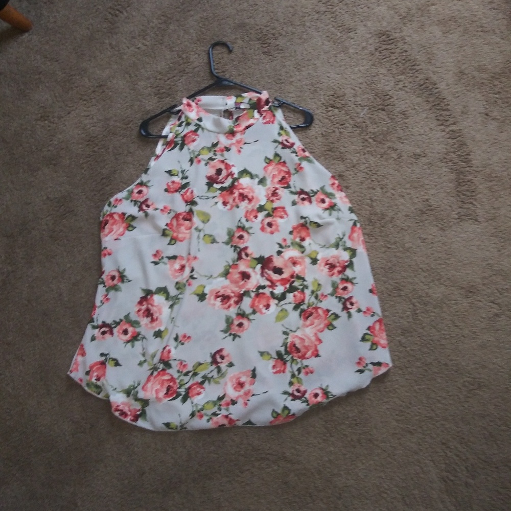 Cream Floral Tank